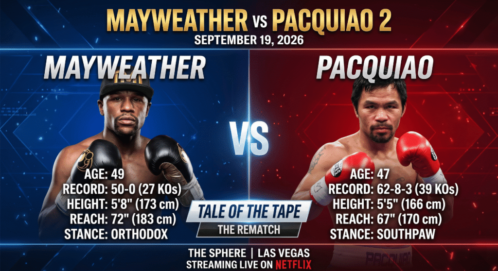 Mayweather vs Pacquiao 2 Tale of the Tape